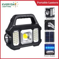 LED Portable Light Multifunctional Flashlight Rechargeable Camping Lamp COB Outdoor Solar Lantern With Power Bank Torch Lights