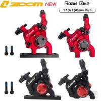 ZOOM New Road Bike Disc Brake Calipers Front Rear Hydraulic Brake Disc HB105 Line Pull Brake Oil 140/160mm Rotor Bicycl Brak Set Other Bike parts