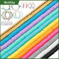 F8C503Y 10 Strands 2แพ็ค ลูกปัดไฮชิดินเหนียวไวนิล ทองสีทอง 10สี ลูกปัดดินโพลิเมอร์ ลูกปัดสีพาสเทล 6mm ครับ ลูกปัดเว้นระยะกลมแบน สร้อยคอดีไอวาย