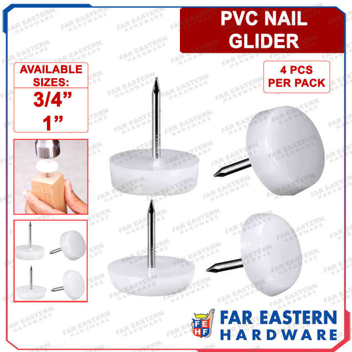 PVC Nail Glider 3/4" 1" (Sold for 4 Pcs Per Pack) Lazada PH