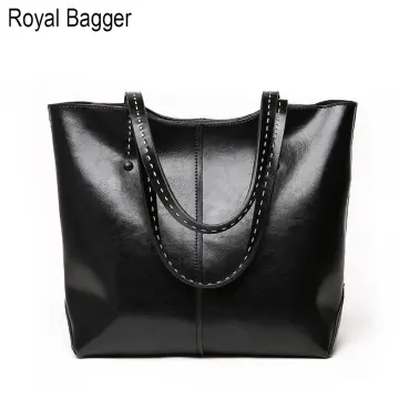  ROYAL BAGGER Women Large Tote Bag Genuine Cow Leather