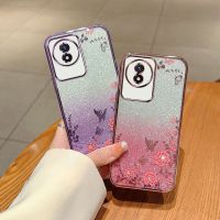 เคสกลิตเตอร์สำหรับ Vivo Y02 Y02A Y02t 4G VivoY02A VivoY02 2022ฝาหลังอ่อนนุ่มซิลิโคน TPU ยืดหยุ่นแวววาวป้องกันดอกไม้ไล่ระดับสี