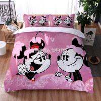 【hot】♕○┅ Pink Minnie Set King Size Cartoon Printed 3 Pieces Duvet Cover with 2 Pillowcase