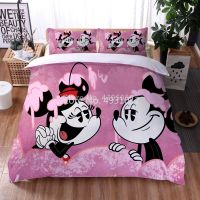 【hot】□ Pink Minnie Set King Size Cartoon Printed 3 Pieces Duvet Cover with 2 Pillowcase