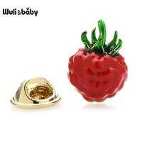 Wuli amp;baby Cute Raspberry Collar Pins For Women Purple Red Fruits Suits Shirt Brooch Pins Gifts