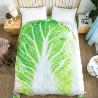Vegetable and Fruit Series Cabbage Leaves Thin Quilt Soft Comfortable Microfiber Warm Air Conditioning Luxury Blanket Bed