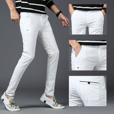2020 ฤดูใบไม้ร่วงใหม่กางเกงลำลองผู้ชายกางเกงขายาวชายเกาหลีรุ่นแนวโน้มหลวมกางเกงขายาวสีขาว