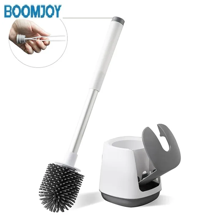 BOOMJOY Toilet Brush and Holder Silicone Bristles TPR Toilet Brushes