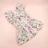 Pet Suit with Traction Ring Charming Floral Princess Dress Breathable Pet Skirt for Small Dogs Cats Spring/summer Fashion Dresses