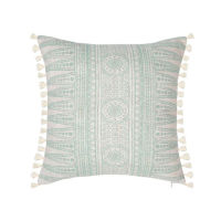 Vintage Pillow Cover 45x45cm Green Cushion Cover Cotton Linen With Tassles for home decoration Living Room Retro