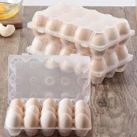 【✱2023 HOT✱】 WRTYU SHOP ที่ใส่ไข่พลาสติกสำหรับตู้เย็นถาดใส่ไข่15ฟองพร้อมฝาปิดกล่องที่เก็บเครื่องครัวที่ใส่ไข่แบบใส