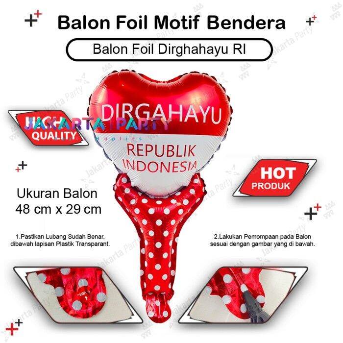 Balon Pentung Hut Ri Merah Putih Balon Foil Pentungan Dirgahayu Love