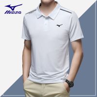 ฮูดดี้☼Mizuno ผู้ชายเสื้อโปโลในช่วงฤดูร้อนปกใหม่แขนสั้นแฟชั่นที่เดินทางมาพักผ่อนกีฬากลางแจ้งน้ำแข็งผ้าไหมความเร็วเสื้อผ้าแห้ง