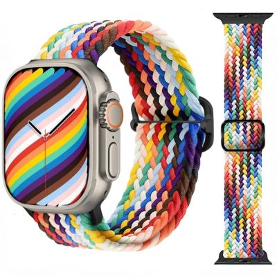 Nylon strap for Apple watch band 8 7 45mm 41mm Ultra 49mm Breathable adjustable wristband for iwatch 6 5 4 3 2 SE 44mm 40mm 42mm
