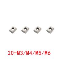 50pcs M3 M4 M5 M6 T Sliding Nut T Block Square nuts T-Track Sliding Hammer Nut for Fastener Aluminum Profile 2020 CNC 3D printer