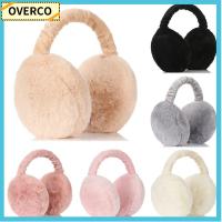 OVERCO สะดวกสบาย ฤดูใบไม้ร่วงและฤดูหนาว อุ่นขึ้น ที่ปิดหู ที่ครอบหู สีทึบ ที่ปิดหูกันหนาวผู้หญิง