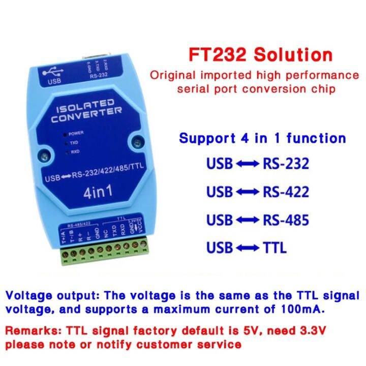 Isolated Converter Usb To Rs232 Rs422 Rs485 Ttl Industrial Grade Converter Usb To Serial Port