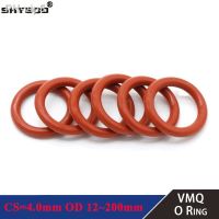 ✵♧ 10Pcs Red Silicone Ring Gasket CS 4mm OD 12 200mm Silicon O Ring Gasket Food Grade Rubber O-ring VMQ Assortment hvac Tools