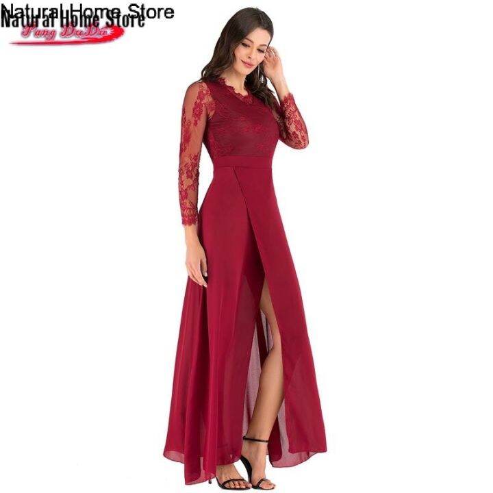 Pang DuDu Elegant Lace Evening Party Dress Women's Formal Ball Gown for Night Party Prom