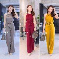 Aya-shop เสื้อผ้าผู้หญิง Jumpsuitขายาว สีเทา แดง เหลือง พร้อมส่ง