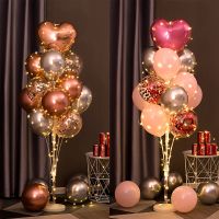 【Affordable variety of balloons】 LED บริษัทโกลว์13หลอดบอลลูนยืน H Older ติดคอลัมน์บอลลูนติดสำหรับสุขสันต์วันเกิดเด็กเด็กอาบน้ำตกแต่งงานแต่งงาน