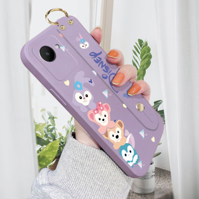 เคส GK สำหรับ Realme C30S พร้อมสายรัดข้อมือเคสโทรศัพท์ลายการ์ตูน Stellou Dny ขอบสี่เหลี่ยมปลอกซิลิโคนเหลวเคสป้องกันกล้องคลุมทั้งหมดกันกระแทก