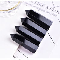 1 Pc Natural Obsidian 3-4 cm Hexagon Pillar Crystal Dot Wand Healing Crystal Home Decorations Natural Mineral