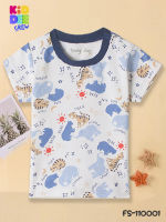 KiddeeCrew เสื้อเด็กผู้ชายสีขาวลายหมีสีฟ้า White bear shirt เหมาะสำหรับอายุ 1-3 ปี