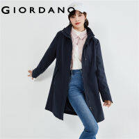 GIORDANO Women Jackets Detachable Hood Windbreakers Drawstring Collect Waist Zip Front Windproof Fashion Casual Jackets 05373724