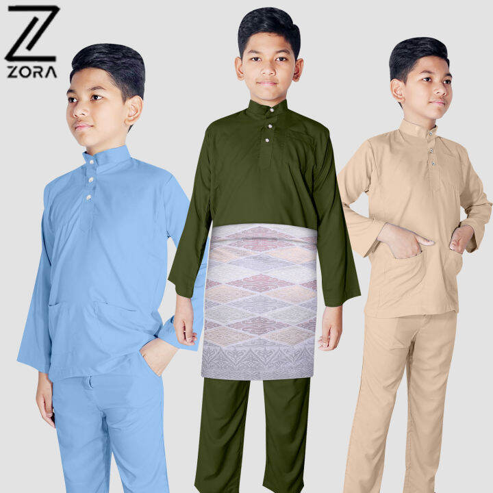 BAJU RAYA 𝟐𝟎𝟐3 Baju Melayu Budak Slim Fit Cotton Kain / Baju Kids ...