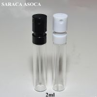 50pcs 1.5ml 2ml Bayonet Bottle Sample French Pump Perfume Bottle Spray Bottle Plastic Nozzle Glass Bayonet Black White Color