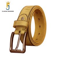 FAJARINA Mens Retro Pin Buckle Metal Belt For Men Top Quality Solid 100%Cow Skin Genuine Leather 3.8Cm Accessories N17FJ878