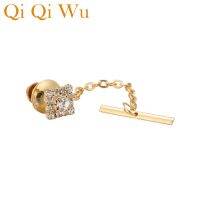 New Golden Square Locking Tie Tack for Mens Elegant Knot Men Tie Pins Guard Backs Clutch for Clothing Wedding Gifs for Guets