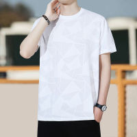 Quick Drying Short Sleeve T-shirt Mens Summer Ice Silk T-shirt Round Neck Breathable Half Sleeve Top