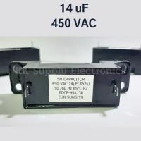 คาปาซิเตอร์ 14uf 450vac แบบสี่เหลี่ยม2ขา อะไหล่เครื่องซักผ้าcapacitor