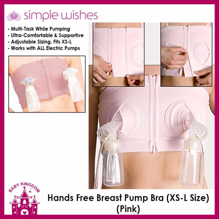 Simple Wishes Hands-Free Breastpump Bra, Black, XS-L 