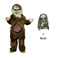 2023 Carnival Swamp Monster Scary Terror Cosplay Costumes for Kids Horrible Viscera Clothes Ghost Zombie Mask Suits