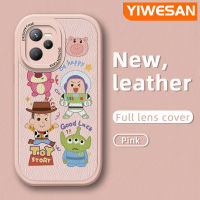 YIWESAN เคสสำหรับ Realme C35 C31 Narzo 50A Prime เคสการ์ตูนตุ๊กตานักบินอวกาศลวดลายดีไซน์ใหม่ใหม่โทรศัพท์ดีไซน์ด้านข้างเป็นหนังฝาครอบ Lensa Kontak ดีไซน์ใหม่กล้องแบบบางปกป้องเคสกันกระแทก