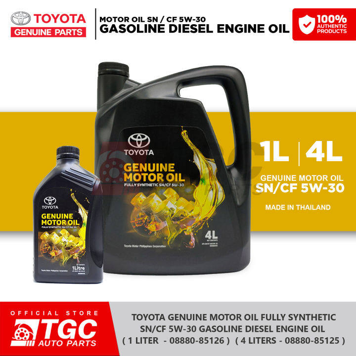 Toyota Genuine Motor Oil Fully Synthetic SN / CF 5W - 30 Gasoline ...