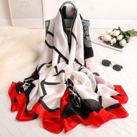 《Miki Xinyuan》180X90Cm LuxuryWomen ScarfSilk Shawl OfficeWrap Soft Female EuropeBeach Bandanna Foulard Muffler