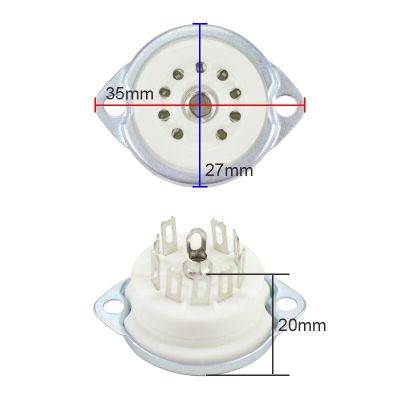 ‘；【-【 GHXAMP Nine-Pin Electronic Tube Socket For ECC83 6N3 6N11 6P14 5670 Amplifier Valve Nine Foot Socket 2Pcs