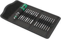 Wera 5059295001 KK 60 Kraftform Bitholding Screwdriver and 3 1/2-Inch Bit Pouch Set, 17-Piece, Multi