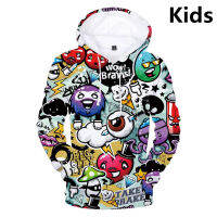 3ถึง14เด็ก Hoodie กราฟิก Graffiti Kanji 3D พิมพ์ Hoodies Sweatshirt ชายหญิง Harajuku อะนิเมะแจ็คเก็ตเด็ก Coats