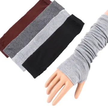 Womens Winter Wristed Warmer Long Fingerless Stretch Gloves