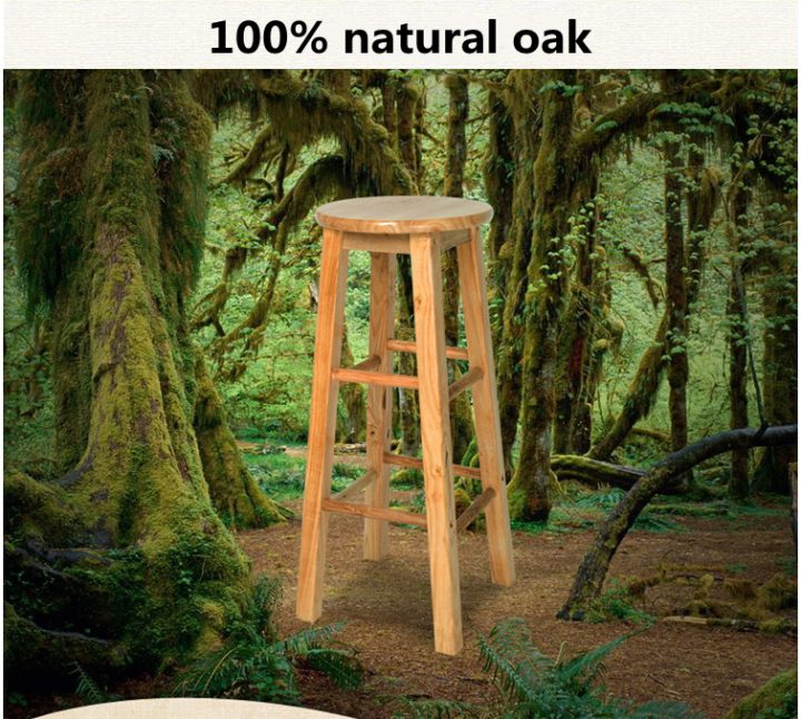 bar stool high chair stool chair Wooden Round Seat High Stool （60cm
