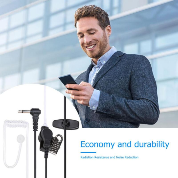หูฟังผู้ประกาศ-หูฟัง-fbi-หูฟังวิทยุ-แบบท่อขดใส-acoustic-tube-earphone-talk-about-walkie