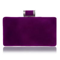 Velvet Women Small Clutch Bags Red Color Metal Shoulder Handbags Dress Party Evening Bags Metal Purse