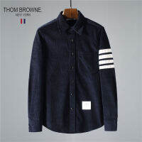 เสื้อ TB สำหรับผู้ชายและผู้หญิงเสื้อแจ็คเก็ต Corduroy แขนเดียวหนาสี่แถวใหม่ของแท้เสื้อเสื้อเชิ้ตลำลอง