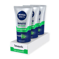 นีเวีย เมน ไวท์ ออยล์ เคลียร์ โฟม ขนาด 50 กรัม แพ็ค 3 หลอด - Nivea Men White Oil Clear Foam 50 g x 3