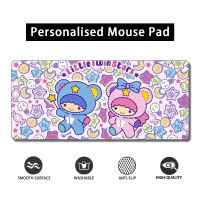 Mouse pad Little Twin Stars Extended mousepad Waterproof Non-Slip design Precision stitched edges Cute deskmat Personalised large gaming mouse pad